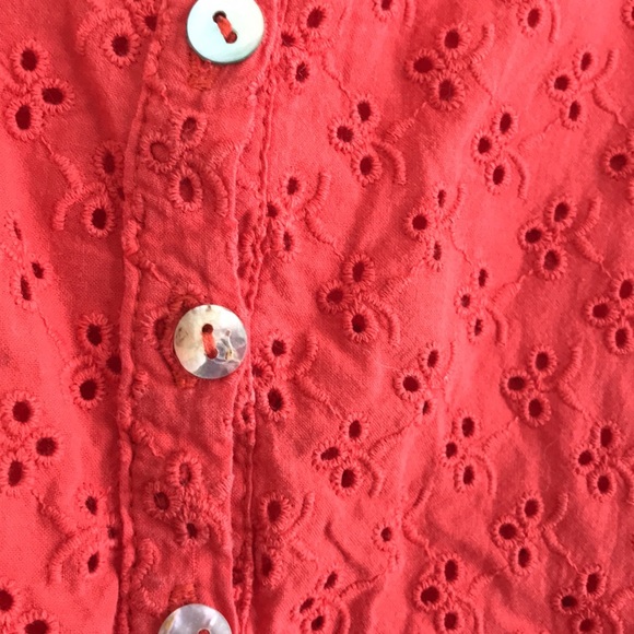 Lili Rose size L, eyelet lace empire waist tank/tunic w/mother of pearl buttons - Picture 4 of 6